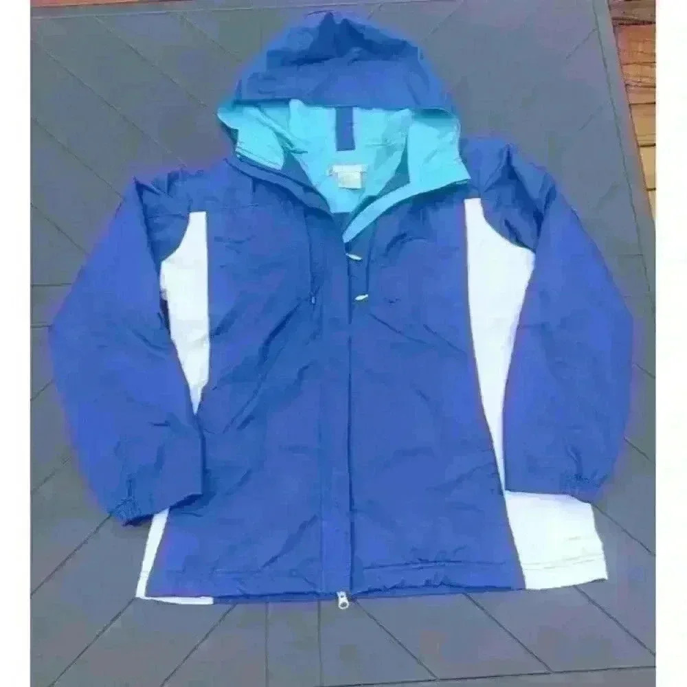 Vintage Nike Windbreaker Womens Size Medium Blue White Color Block Y2K Full Zip - Picture 2 of 7